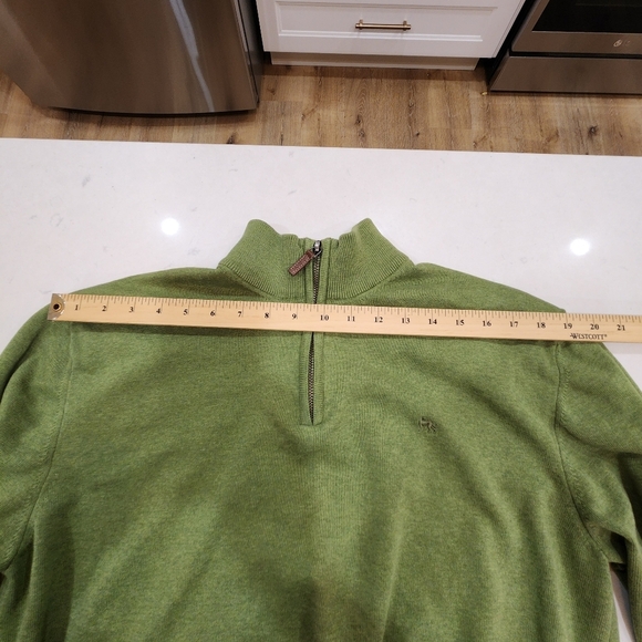 Magee 1866 Sweater Mens XXL "Fits Large" Green 1/4 Zip Long Sleeve 100% Cotton - Picture 10 of 13
